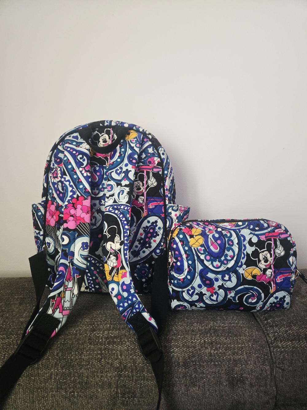 Vera Bradley Disney Whimsical Paisley BackPack and Cosmetic Pouch - Picture 2 of 4
